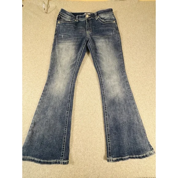 NWT Fire & Rain Juniors Bootcut Jeans Size 15 Western Embroidered - Picture 2 of 9